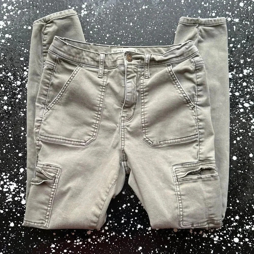 Mudd Jeans High Rise Utility Jeggings Cargo Sz 9 FLX Stretch Pants